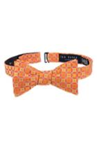 Men's Ted Baker London Park Lane Geometric Silk Bow Tie, Size - Orange