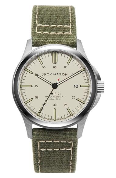 Men's Jack Mason Canvas Strap Watch, 42mm