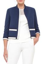 Women's Akris Punto Contrast Trim Wool Gabardine Jacket