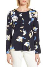 Women's Emerson Rose Silk Blend Floral Blouse - Blue