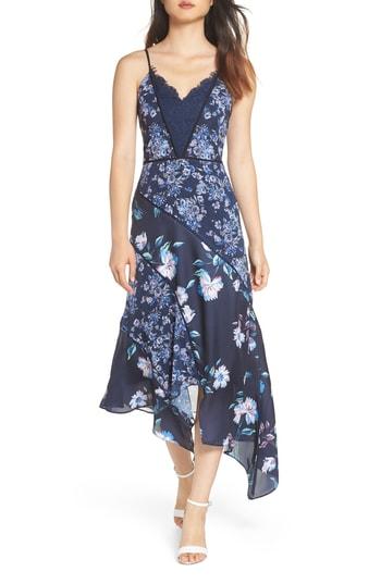 Women's Harlyn Mixed Print Asymmetrical Dress - Blue