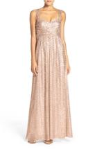 Women's Amsale 'loire' Sweetheart Neck Sequin Gown - Beige