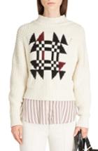 Women's Isabel Marant Lawrie Origami Cotton & Wool Blend Sweater Us / 36 Fr - White