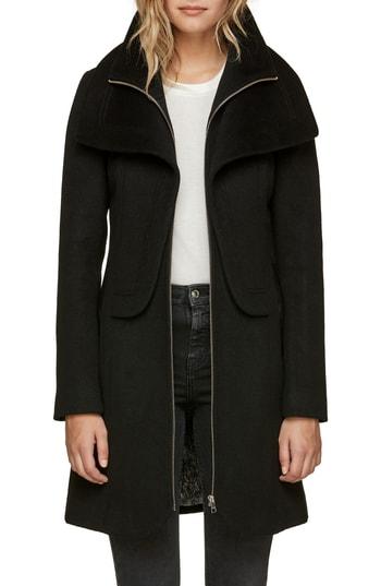 Women's Soia & Kyo Slim Fit Wool Blend Coat - Black