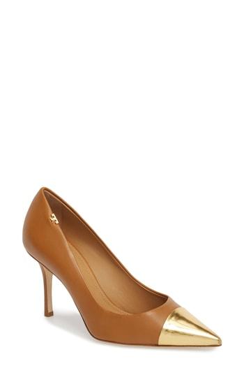 Women's Tory Burch Penelope Cap Toe Pump M - Brown