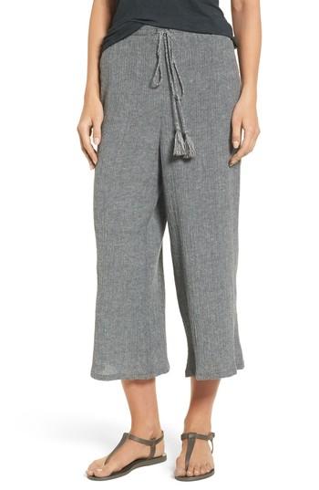 Women's Bp. Crinkled Wide Leg Crop Pants, Size - Black