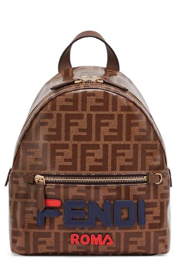 Fendi X Fila Large Mania Logo Backpack - Brown