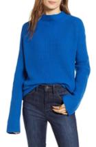 Women's Treasure & Bond Ribbed Funnel Neck Sweater, Size - Blue