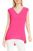 Women's Vince Camuto Mixed Media Top, Size - Pink