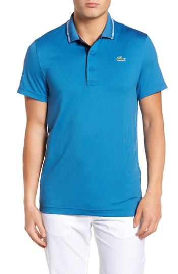Men's Lacoste Sport Lettering Stretch Tech Jersey Polo (4xl) - Blue