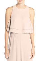 Women's Show Me Your Mumu 'king' Tiered Chiffon Crop Top, Size - Beige