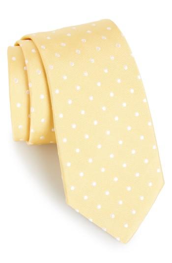 Men's Gitman Polka Dot Silk Tie, Size - Yellow