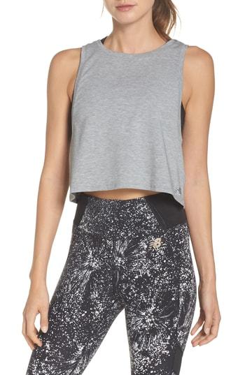 Women's New Balance Transform Two-way Crop Tank - Grey