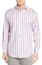 Men's Thomas Dean Classic Fit Stripe Check Sport Shirt