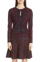 Women's St. John Collection Sparkle Velvet Jacquard Jacket, Size - Burgundy