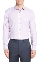 Men's Nordstrom Men's Shop Tech-smart Trim Fit Stretch Texture Dress Shirt .5 32/33 - Purple