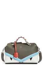 Fendi By The Way - Sleepy Monster Convertible Leather Shoulder Bag - Grey