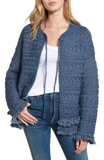 Women's Current/elliott The Cable Fringe Sweater