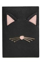 Kate Spade New York Cat's Meow Leather Passport Holder - Black