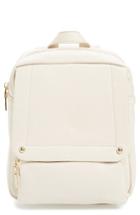 Girly Faux Leather Flap Mini Backpack - White
