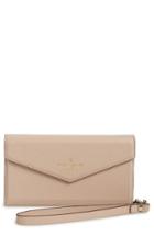 Women's Kate Spade New York Iphone 7 Leather Wristlet - Brown