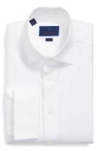 Men's David Donahue Trim Fit Solid French Cuff Tuxedo Shirt 32/33 - White
