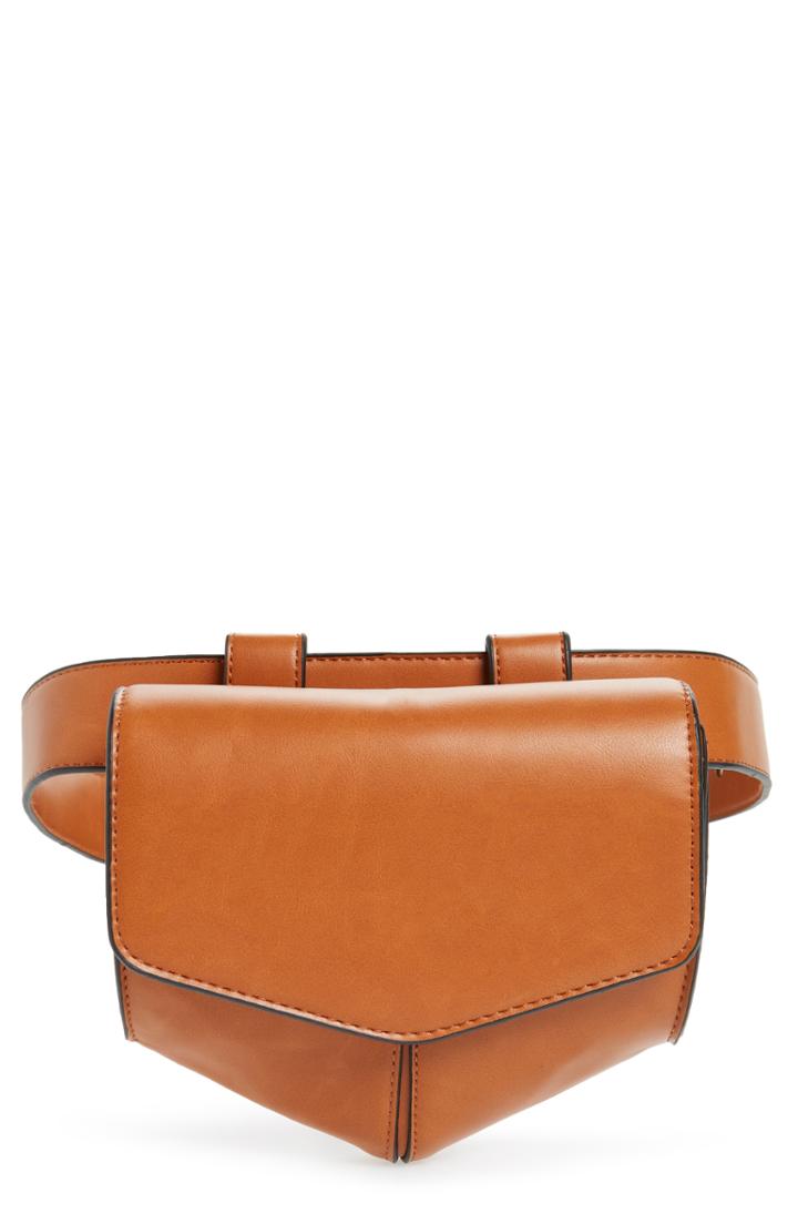 Leith Faux Leather Utility Belt Bag - Brown