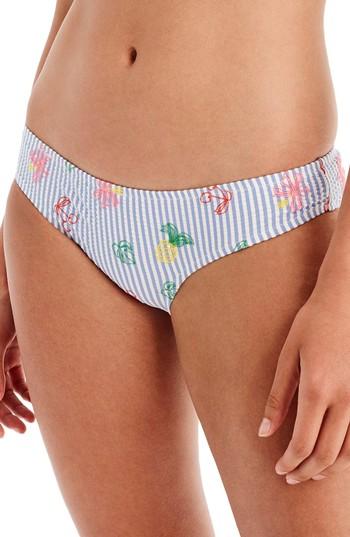 Women's J.crew Seersucker Surf Hipster Bikini Bottoms - Red