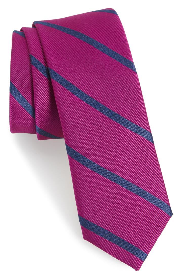 Men's The Tie Bar Wheelhouse Stripe Silk Skinny Tie