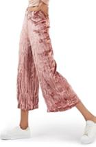 Women's Topshop Crushed Velvet Trousers Us (fits Like 0) - Pink