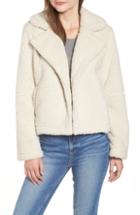 Women's Hinge Teddy Bear Faux Fur Jacket - Ivory