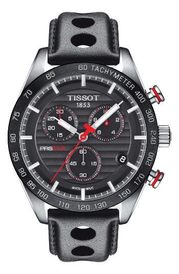 Men's Tissot Prs 516 Chronograph Leather Strap Watch, 42mm