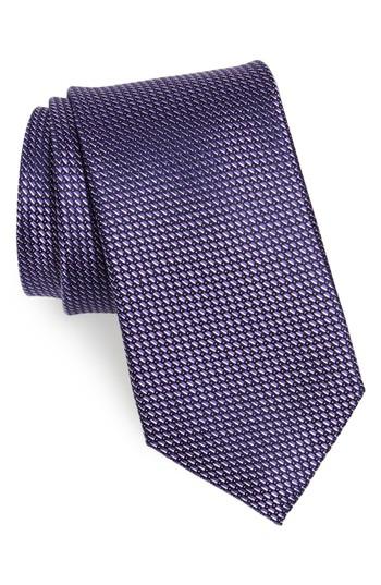 Men's Nordstrom Men's Shop Lairson Micro Silk Tie, Size - Purple