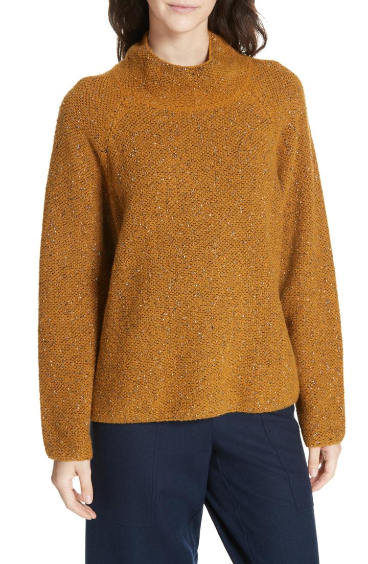Women's Eileen Fisher Organic Cotton Blend Sweater - Orange