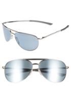 Women's Smith Serpico Slim 2.0 60mm Chromapop Polarized Aviator Sunglasses - Silver/ Platinum Polar