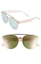 Women's Bp. 53mm Brow Bar Gradient Lens Round Sunglasses - Gold/ Pink