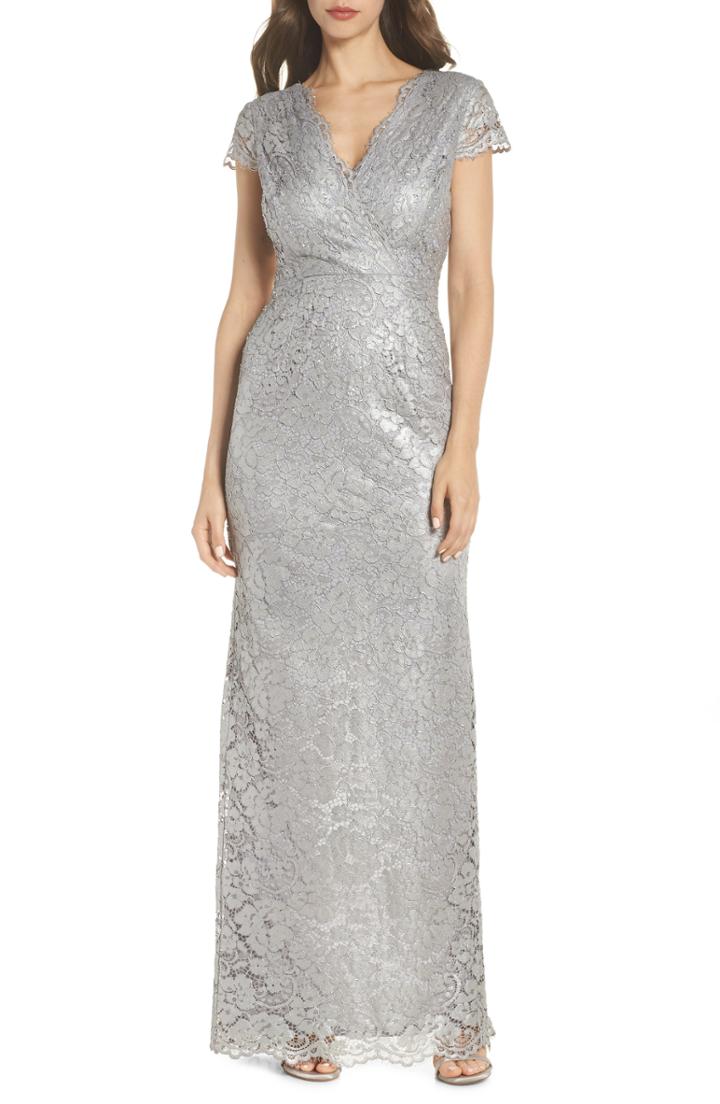 Women's Adrianna Papell Metallic Lace Gown