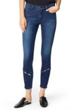 Women's Habitual Marina Perforation Detail Skinny Ankle Jeans - Blue