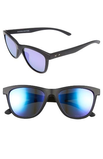 Women's Oakley Moonlighter 53mm Polarized Sunglasses - Matte Black/ Violet Iridium P