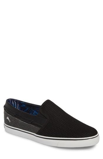 Men's Tommy Bahama Exodus Mesh Slip-on Sneaker M - Black