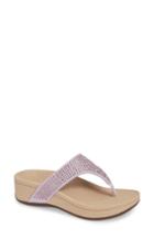 Women's Vionic Naples Embellished V-strap Wedge Flip Flop W - Purple