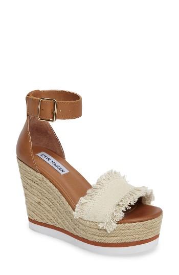 Women's Steve Madden Valley Fringed Platform Wedge Sandal M - Brown