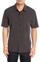 Men's Quiksilver Waterman Collection 'centinela 4' Short Sleeve Sport Shirt, Size - Black