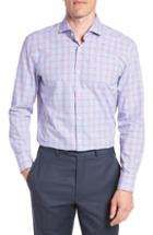 Men's Boss Mark Sharp Fit Plaid Dress Shirt R - Pink