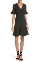 Women's Rebecca Taylor Frill Sleeve Texture Knit Dress - Black
