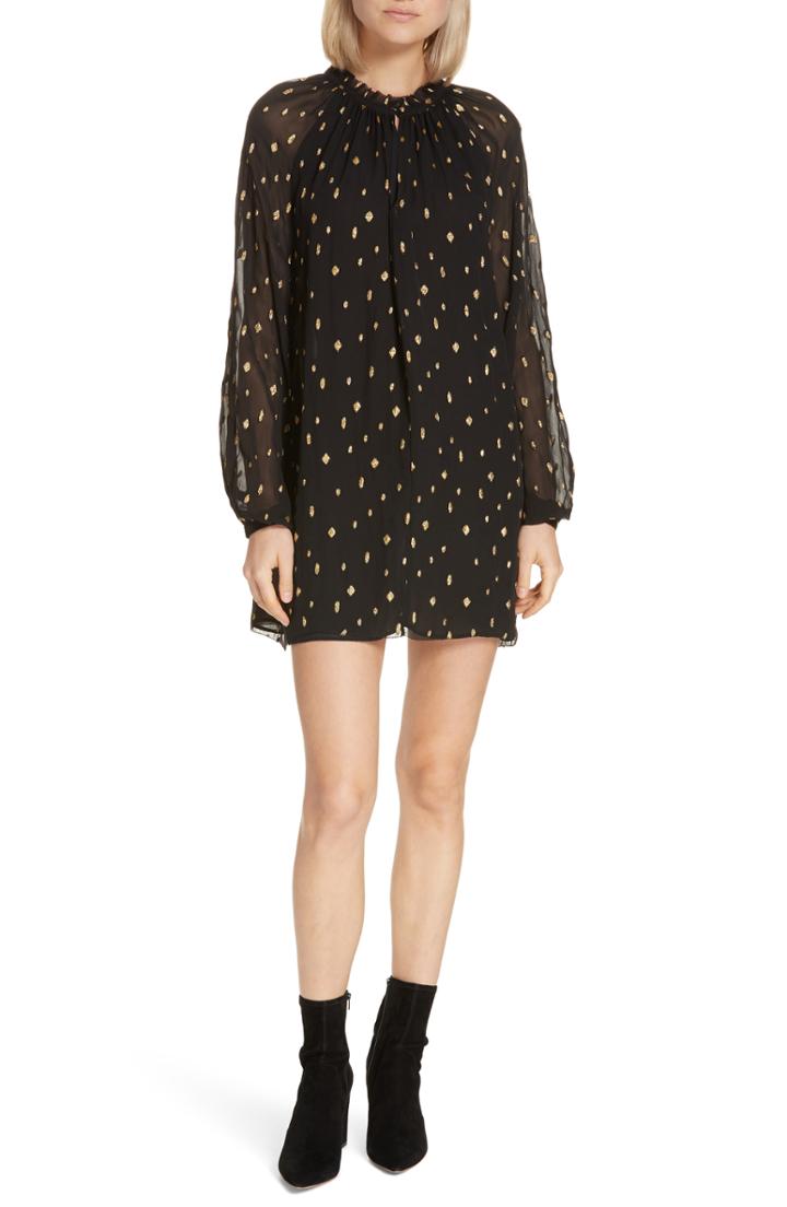 Women's Frame Metallic Fil Coupe Minidress - Black