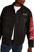 Men's Topman Unknown Destination Oversize Denim Jacket - Black