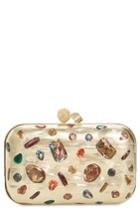 Jimmy Choo Cloud Minaudiere Crystal Embellished Metallic Box Clutch - Metallic