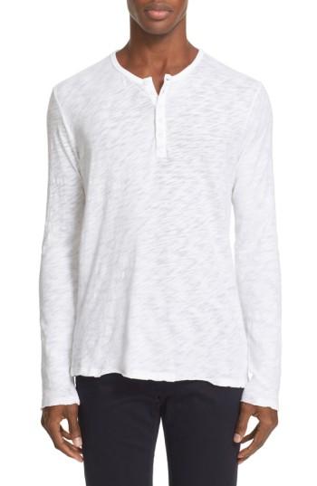 Men's Atm Anthony Thomas Melillo Raw Edge Henley, Size - White