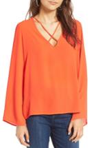 Women's Lush Cross Front Blouse - Red